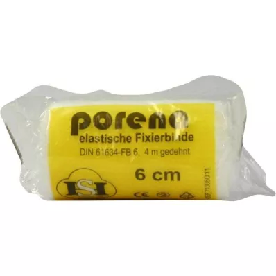 PORENA Elastīgs marles pārsējs 6 cm balts ar cello, 1 gab PORENA Elastīgs marles pārsējs 6 cm balts ar cello, 1 gab