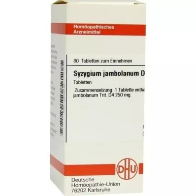 SYZYGIUM JAMBOLANUM D 4 tabletes, 80 kapsulas