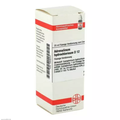 ADRENALINUM HYDROCHLORICUM D 12 atšķaidījums, 20 ml ADRENALINUM HYDROCHLORICUM D 12 atšķaidījums, 20 ml