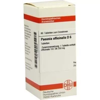 PAEONIA OFFICINALIS D 6 tabletes, 80 kapsulas