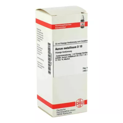 AURUM METALLICUM D 10 atšķaidījums, 50 ml