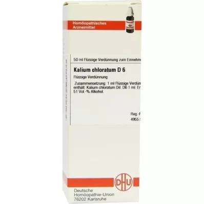 KALIUM CHLORATUM D 6 atšķaidījums, 50 ml