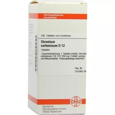 STRONTIUM CARBONICUM D 12 tabletes, 200 kapsulas