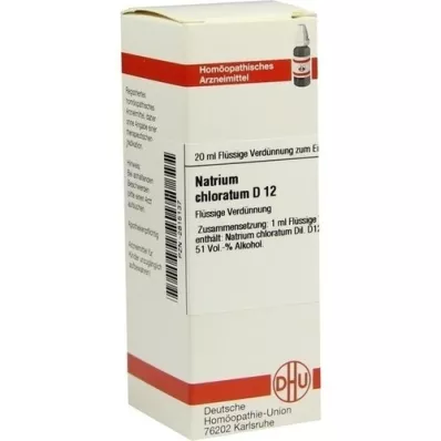 NATRIUM CHLORATUM D 12 atšķaidījums, 20 ml