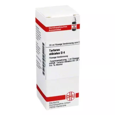 TARTARUS STIBIATUS D 4 atšķaidījums, 20 ml TARTARUS STIBIATUS D 4 atšķaidījums, 20 ml