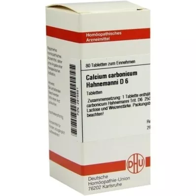 CALCIUM CARBONICUM Hahnemanni D 6 tabletes, 80 gab