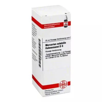 MERCURIUS SOLUBILIS Hahnemanni D 6 Atšķaidījums, 20 ml MERCURIUS SOLUBILIS Hahnemanni D 6 Atšķaidījums, 20 ml