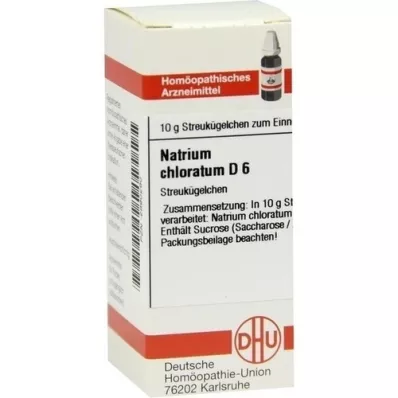 NATRIUM CHLORATUM D 6 lodītes, 10 g