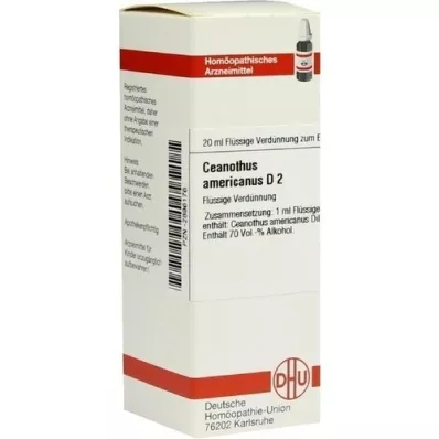 CEANOTHUS AMERICANUS D 2 atšķaidījums, 20 ml