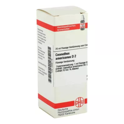 CEANOTHUS AMERICANUS D 2 atšķaidījums, 20 ml CEANOTHUS AMERICANUS D 2 atšķaidījums, 20 ml