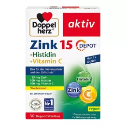 DOPPELHERZ Zinc+Histidine Depot tabletes aktīvās, 30 gab