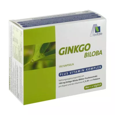 GINKGO 100 mg kapsulas+B1+C+E, 192 gab GINKGO 100 mg kapsulas+B1+C+E, 192 gab