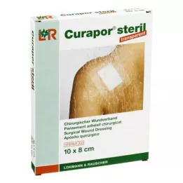 CURAPOR Sterils caurspīdīgs brūču pārsējs 8x10 cm, 5 gab