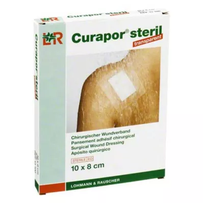 CURAPOR Sterils caurspīdīgs brūču pārsējs 8x10 cm, 5 gab