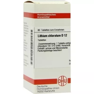 LITHIUM CHLORATUM D 12 tabletes, 80 kapsulas