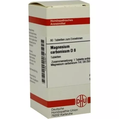 MAGNESIUM CARBONICUM D 8 tabletes, 80 kapsulas