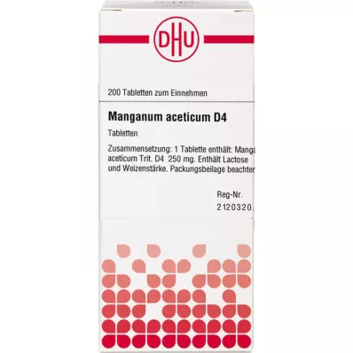 MANGANUM ACETICUM D 4 tabletes, 200 kapsulas