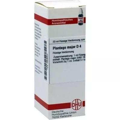 PLANTAGO MAJOR D 4 atšķaidījums, 20 ml