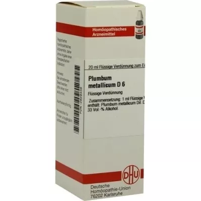 PLUMBUM METALLICUM D 6 atšķaidījums, 20 ml