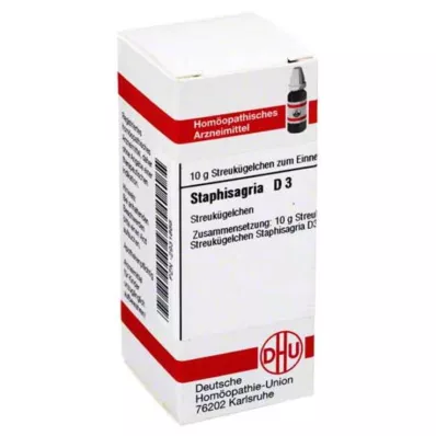 STAPHISAGRIA D 3 globules, 10 g STAPHISAGRIA D 3 globules, 10 g