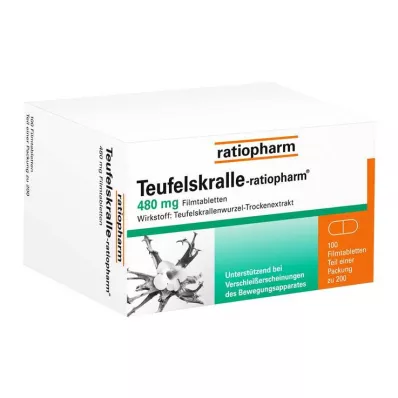 TEUFELSKRALLE-RATIOPHARM Plēves apvalkotās tabletes, 100 gab