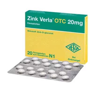 ZINK VERLA OTC 20 mg apvalkotās tabletes, 20 gab ZINK VERLA OTC 20 mg apvalkotās tabletes, 20 gab