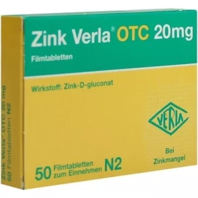 ZINK VERLA OTC 20 mg apvalkotās tabletes, 50 gab