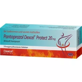 PANTOPRAZOL Dexcel Protect 20 mg zarnās apvalkotās tabletes, 14 gab