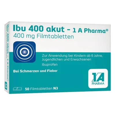 IBU 400 akut-1A Pharma apvalkotās tabletes, 50 gab IBU 400 akut-1A Pharma apvalkotās tabletes, 50 gab