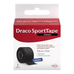 DRACO TAPEVERBAND 3,8 cmx10 m melns, 1 gab