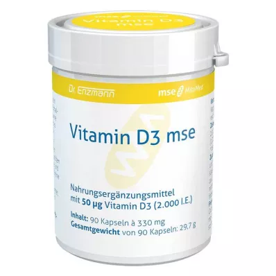 VITAMIN D3 MSE kapsulas, 90 kapsulas