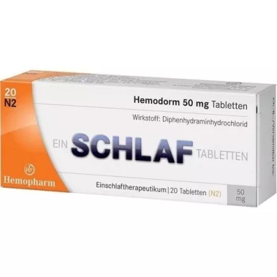 HEMODORM 50 mg miega tabletes, 20 gab