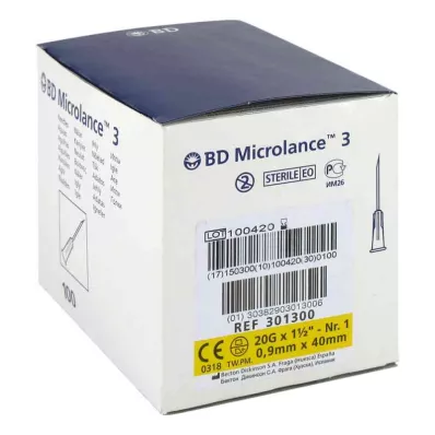 BD MICROLANCE Kangula 20 G 1 1/2 0,9x40 mm, 100 gab