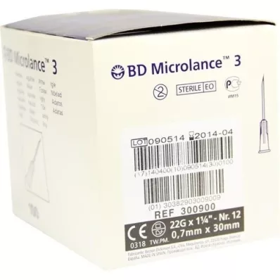 BD MICROLANCE Kanula 22 G 1 1/4 0,7x30 mm, 100 gab