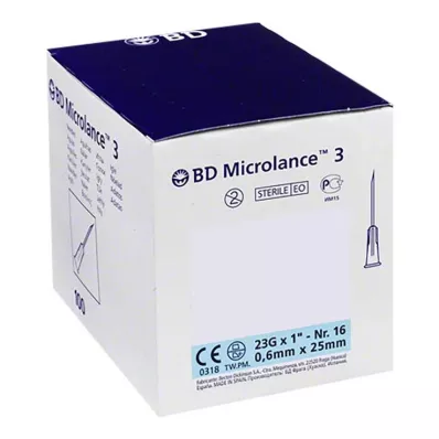 BD MICROLANCE Kangula 23 G 1 0,6x25 mm, 100 gab