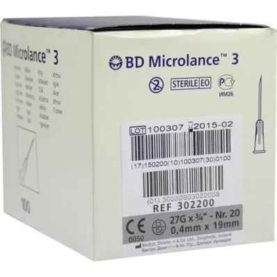 BD MICROLANCE Kanula 27 G 3/4 0,4x19 mm, 100 gab