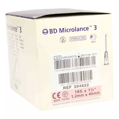 BD MICROLANCE Kangula 18 G 1 1/2 40 mm trans., 100 gab