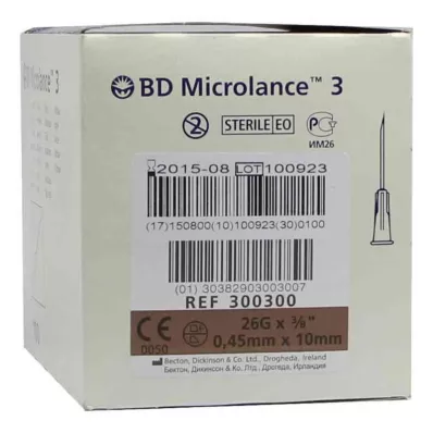 BD MICROLANCE Kangula 26 G 3/8 0,45x10 mm, 100 gab BD MICROLANCE Kangula 26 G 3/8 0,45x10 mm, 100 gab