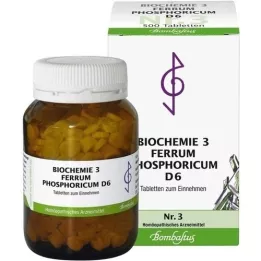 BIOCHEMIE 3 Ferrum phosphoricum D 6 tabletes, 500 gab