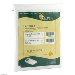 LÄTZCHEN Erw.Folie/Frottee balta ar velcro lentu, 1 gab