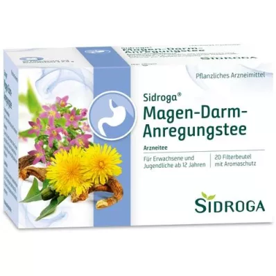 SIDROGA Kuņģa-zarnu traktu stimulējošas tējas filtrēšanas maisiņš, 20X2,0 g