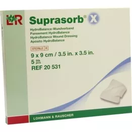 SUPRASORB X HydroBalance brūču pārsējs 9x9 cm, 5 gab