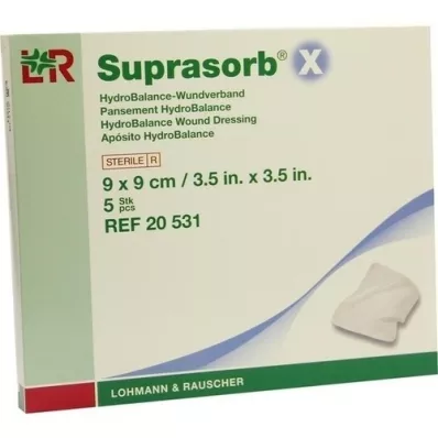 SUPRASORB X HydroBalance brūču pārsējs 9x9 cm, 5 gab