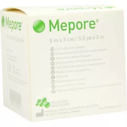 MEPORE Brūču pārsējs nesterils 7 cmx5 m, 1 gab