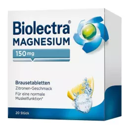BIOLECTRA Magnija 150 mg citronu putojošās tabletes, 20 gab