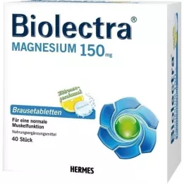 BIOLECTRA Magnija 150 mg citronu putojošās tabletes, 40 gab