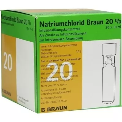 NATRIUMCHLORID 20% MPC Elektrolītu koncentrāts, 20X10 ml