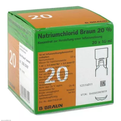 NATRIUMCHLORID 20% MPC Elektrolītu koncentrāts, 20X10 ml NATRIUMCHLORID 20% MPC Elektrolītu koncentrāts, 20X10 ml