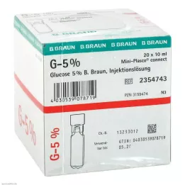 GLUCOSE 5% B.Braun Mini Plasco connect Inj.-Lsg., 20X10 ml