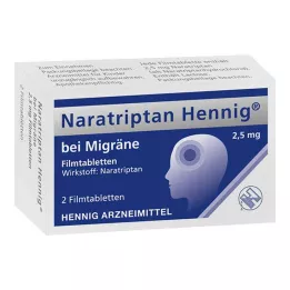 NARATRIPTAN Hennig migrēnai 2,5 mg apvalkotās tabletes, 2 gab